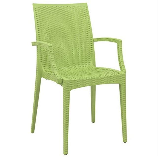 LeisureMod Mace Modern Dining Arm Chair for Indoor and Outdoor Use, Durable Design for Kitchen, Garden, Balcony, Lounge, Cafe, Entryway, or Sunroom