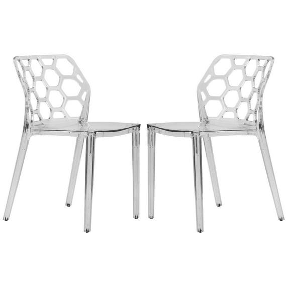 Orren Ellis Jakubowski Dynamic Modern Plastic Dining Side Chair with Honeycomb Design (Set of 2)
