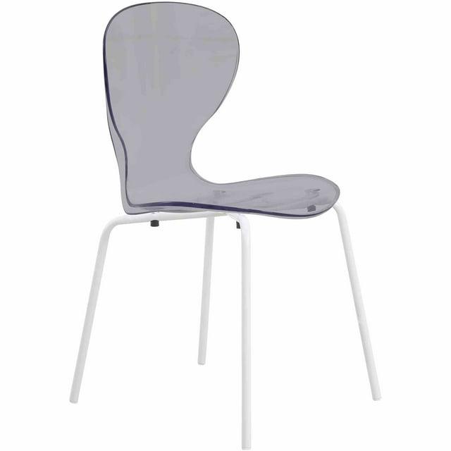 Ivy Bronx Edenfield Dining Chair with Curved Back and Waterfall Edge Seat White Powder-Coated Metal Legs