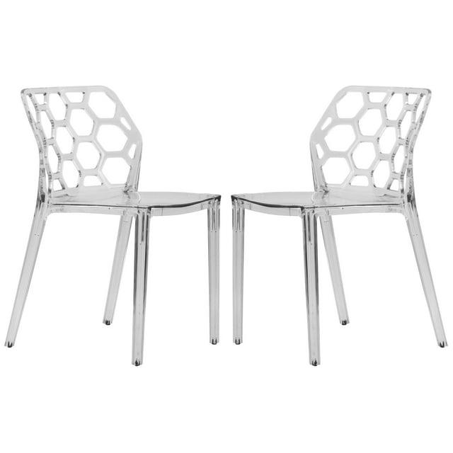 Orren Ellis Jakubowski Dynamic Modern Plastic Dining Side Chair with Honeycomb Design (Set of 2)