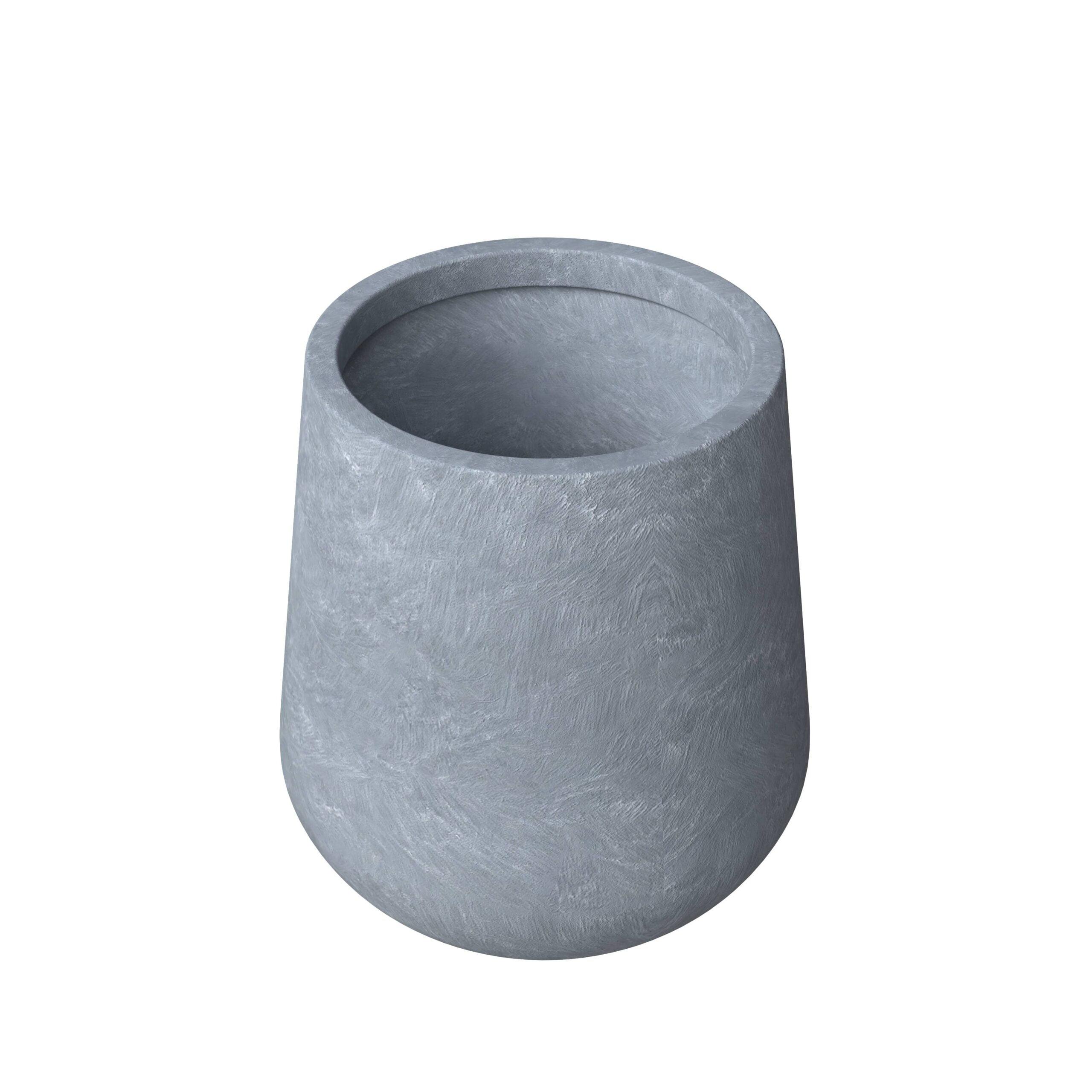 LeisureMod Orchid Fiberstone and Clay Planter Decorative Round Plant Pot with Drainage Holes