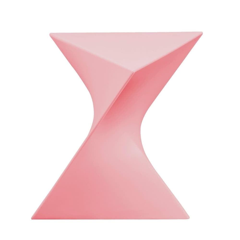 LeisureMod Randolph Modern Plastic Triangle End Table in Pink