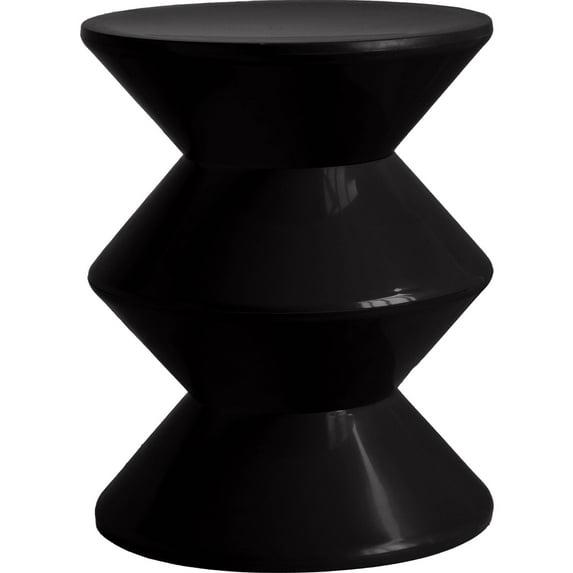 Leisuremod Aura Modern Plastic Side End Table, Indoor and Outdoor Use in Black