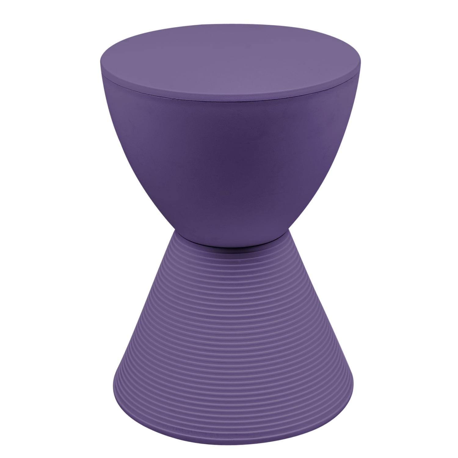 LeisureMod Boyd Side Table With Storage in Purple