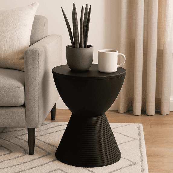 LeisureMod Boyd Modern Round Plastic Side Table