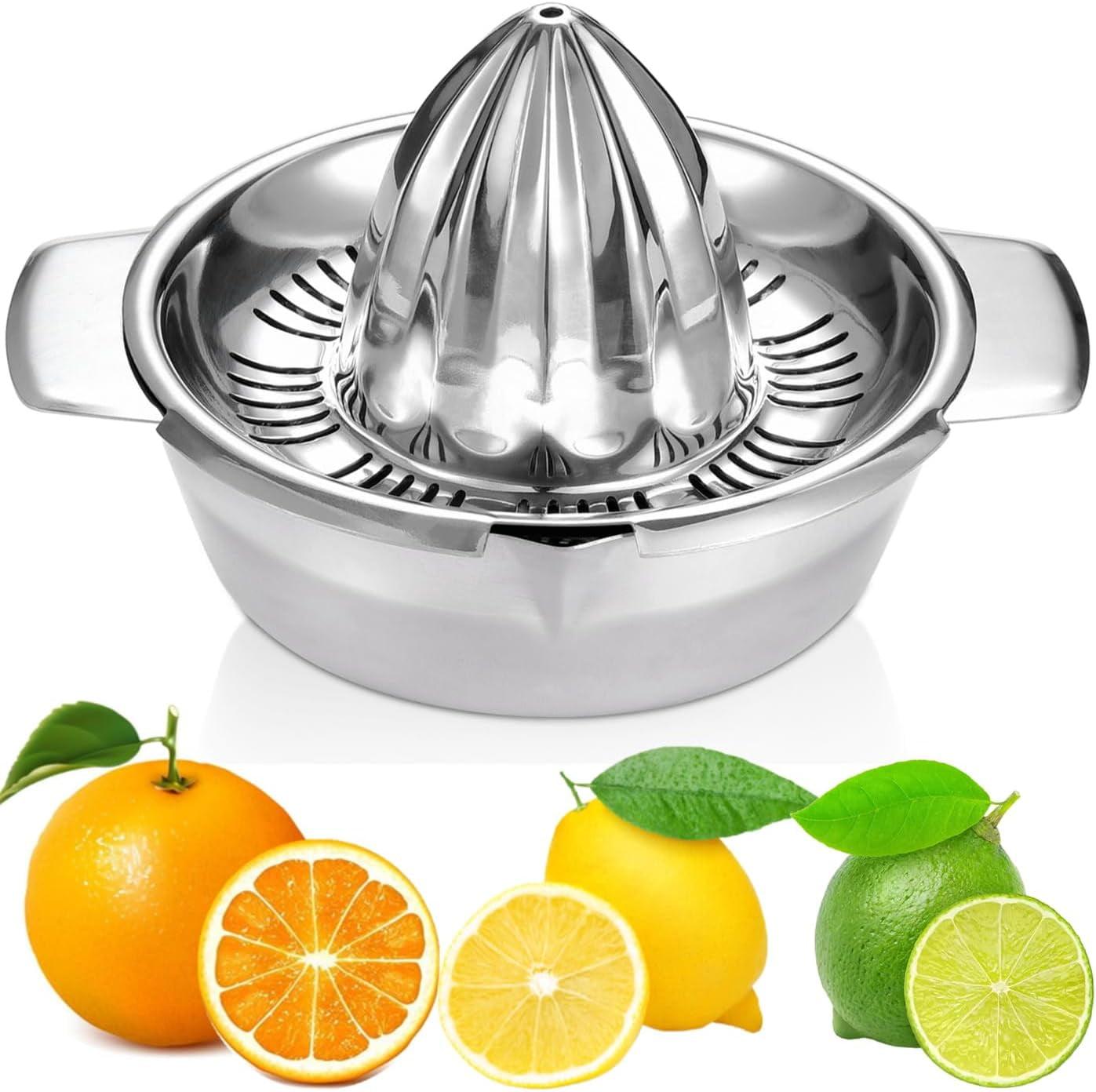 Stainless Steel Citrus Juicer with Dual Spouts