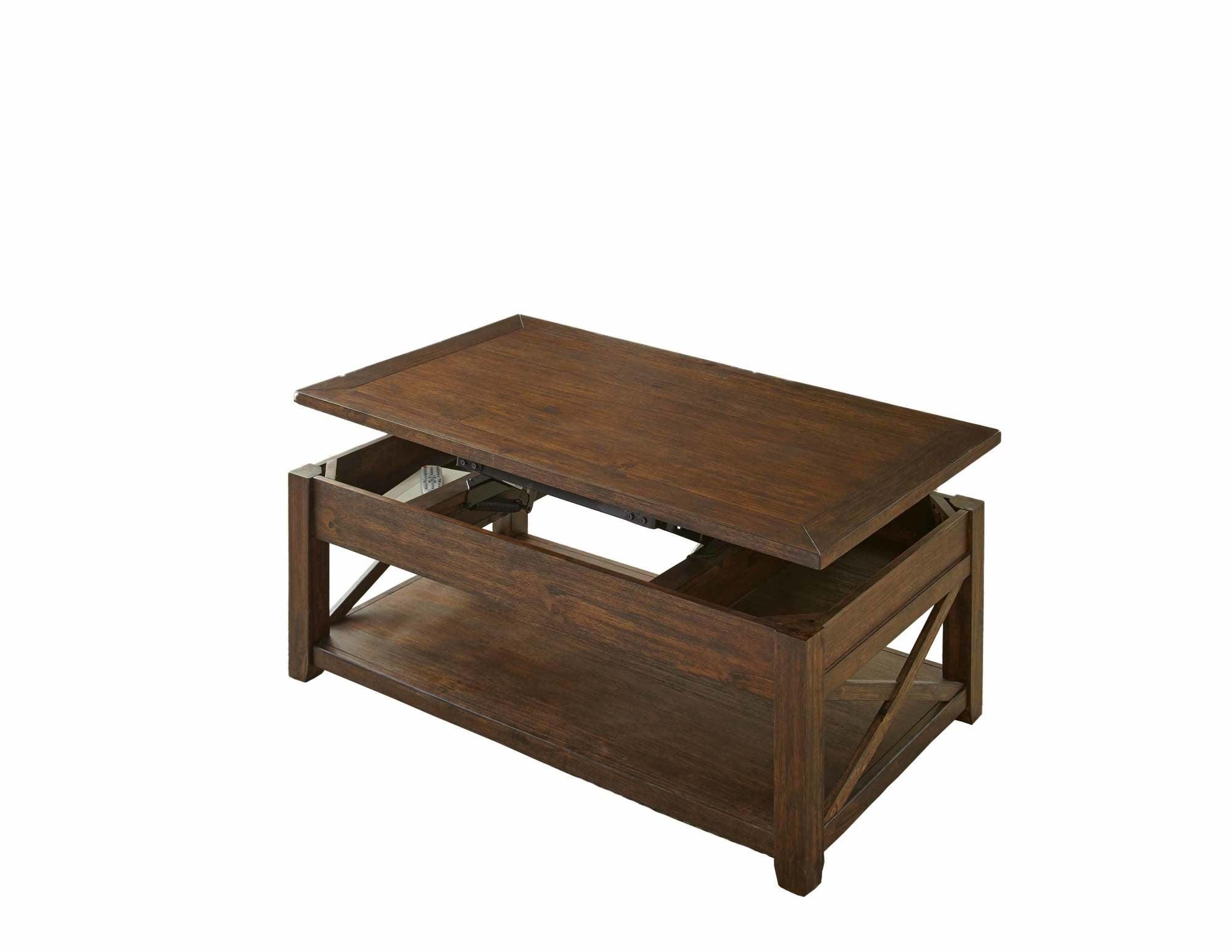 Rustic Lenka Lift Top Cocktail Table Mocha Finish - Steve Silver