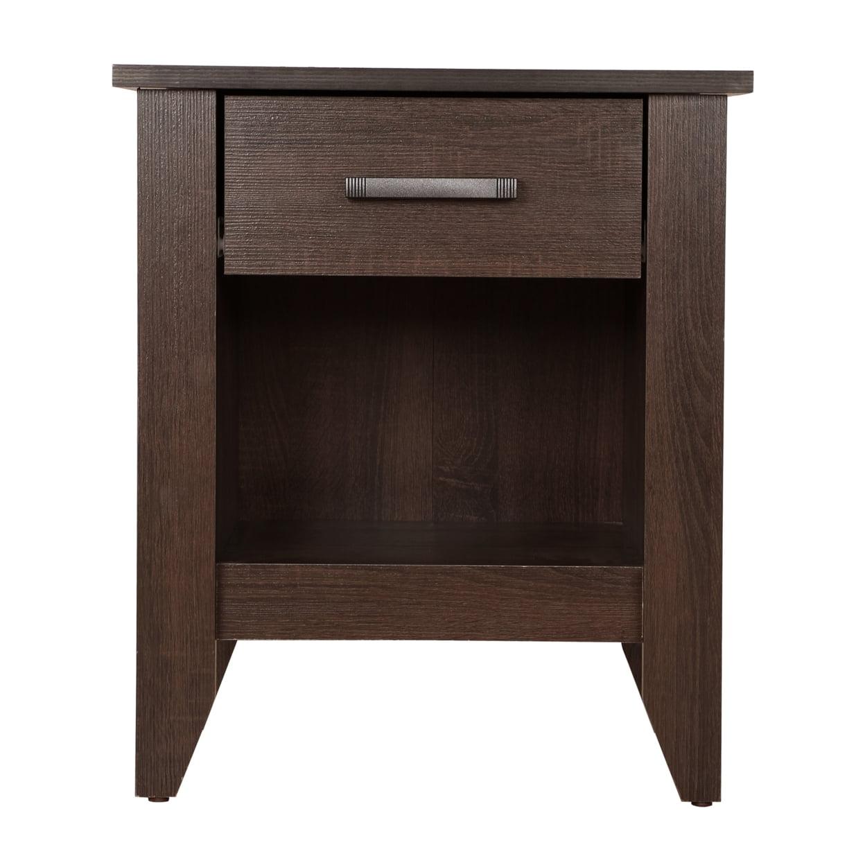 Lennox 24" Wenge 1-Drawer Nightstand with Open Shelf