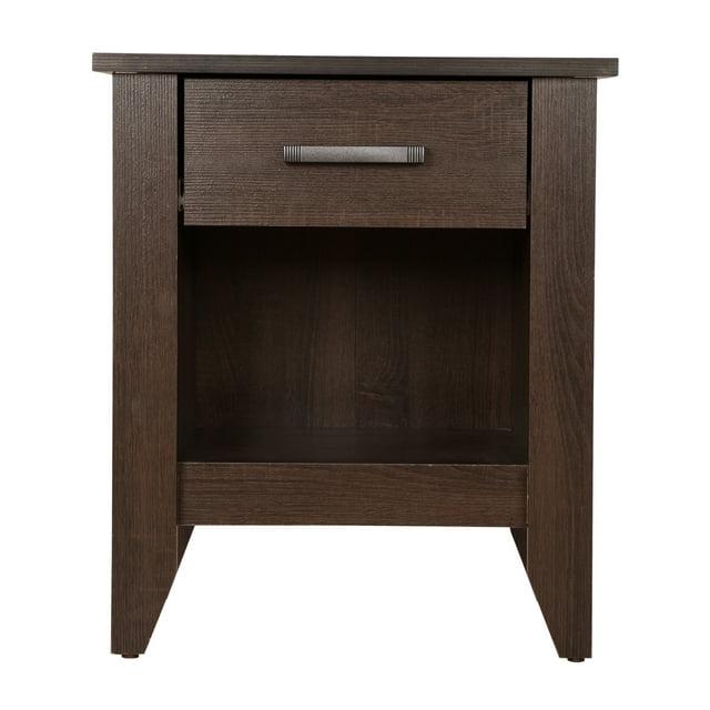 Passion Furniture Lennox 1-Drawer Wenge Nightstand (24 in. H x 21 in. W x 18 in. D)