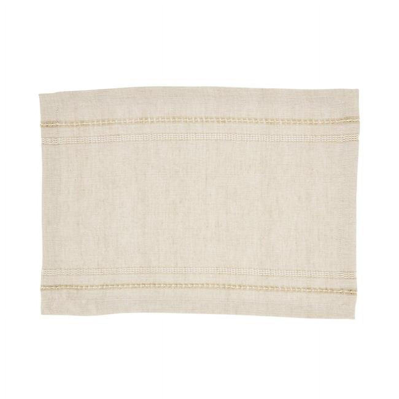 Natural Beige Stripe Fabric Placemats Set of 4