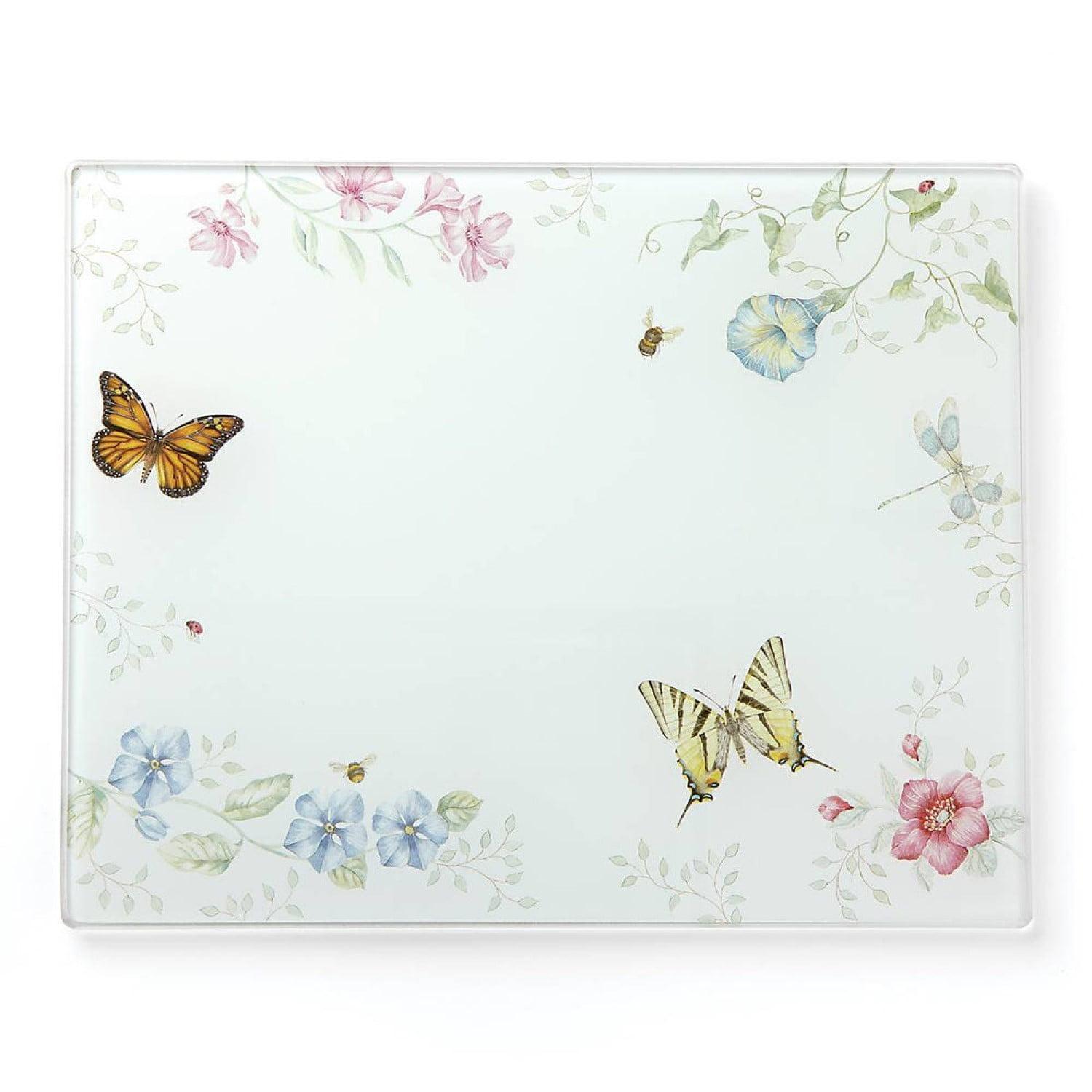 Butterfly Meadow Large Rectangular Glass Cutting Board