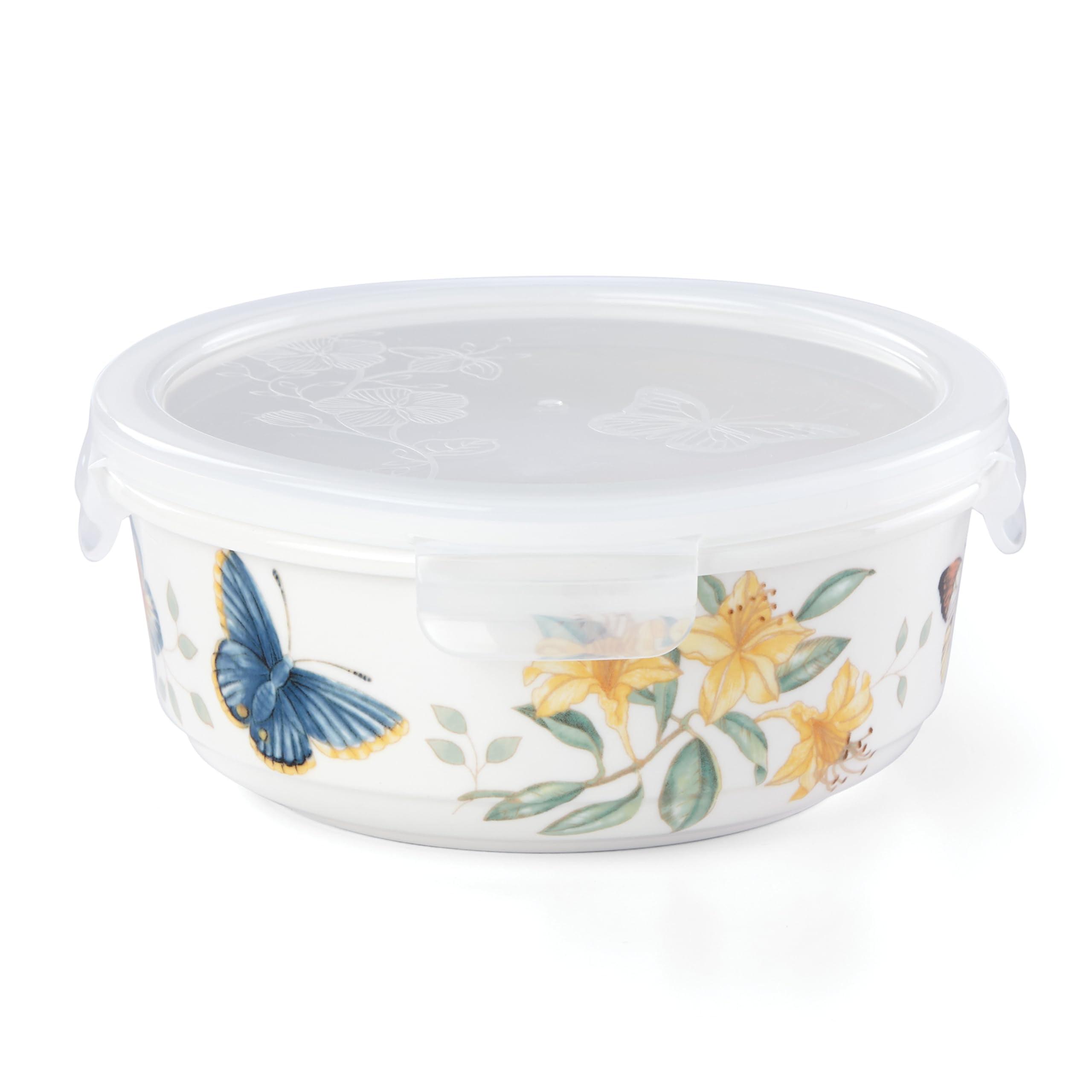 Butterfly Meadow Floral Porcelain Food Storage Bowl