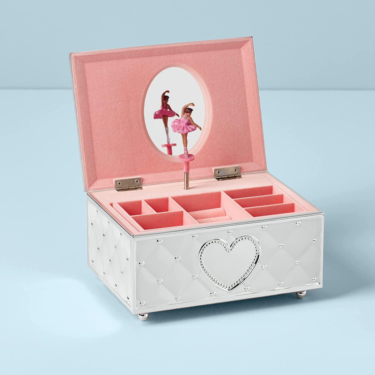 Stainless Steel Musical Jewelry Box with African American Ballerina