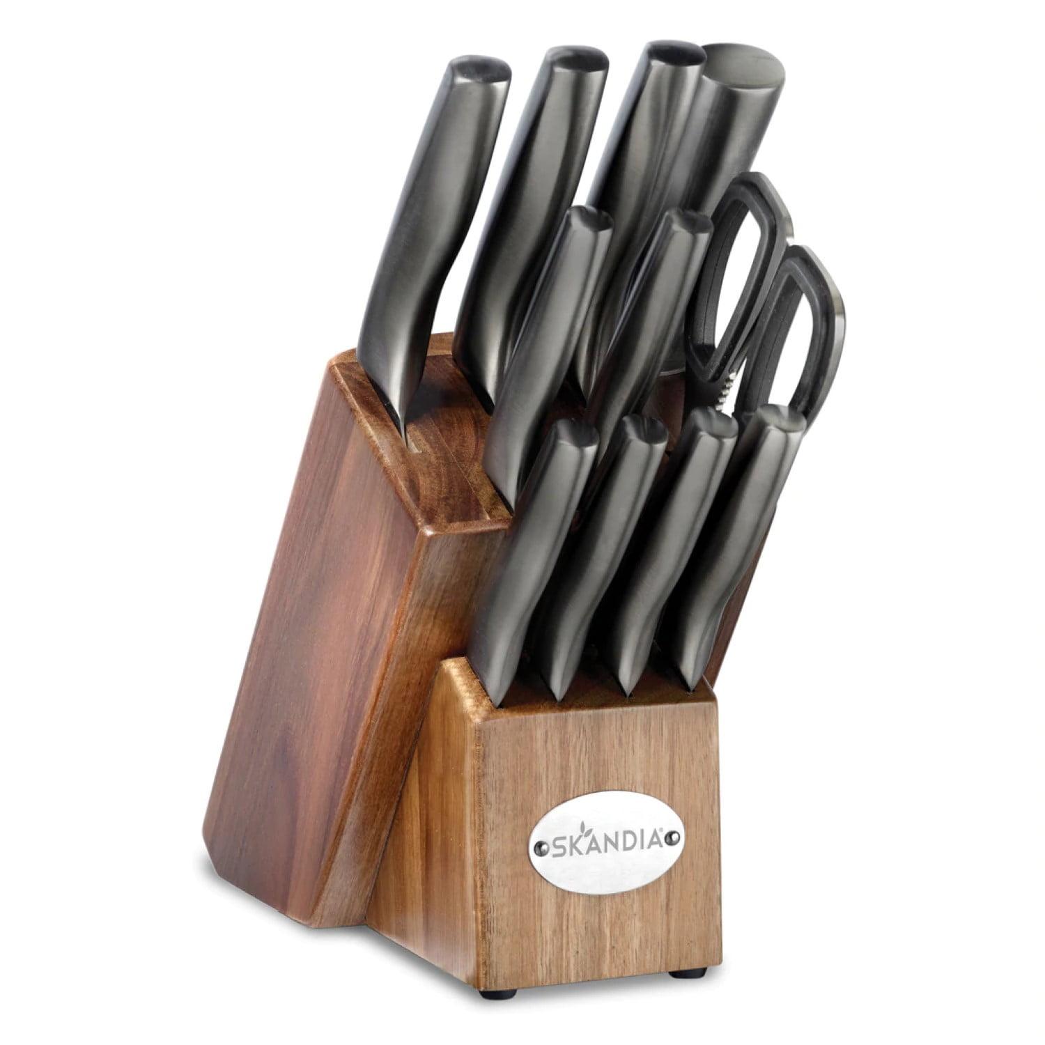 Skandia 12pc Stainless Steel Ashton Knife Set: Kitchen Cutlery, Chef & Bread Knives, Steak Knives, Hand Wash, 25-Year Warranty