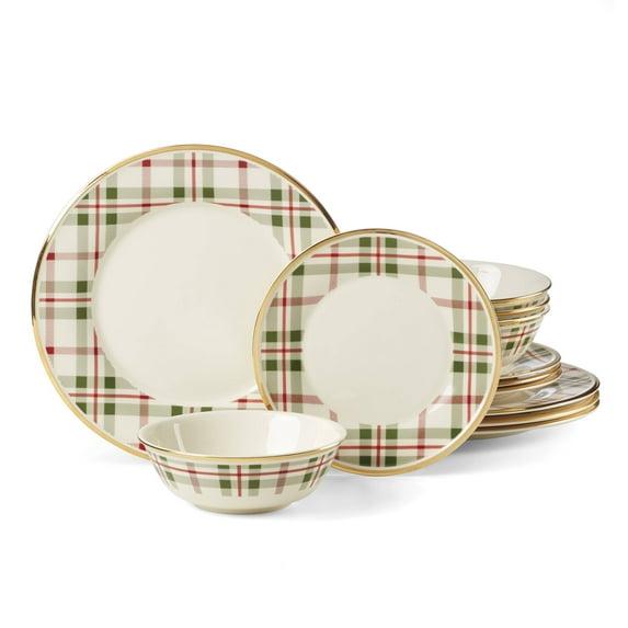 Lenox Holiday Plaid 12-Piece Dinnerware Set (Set of 4)