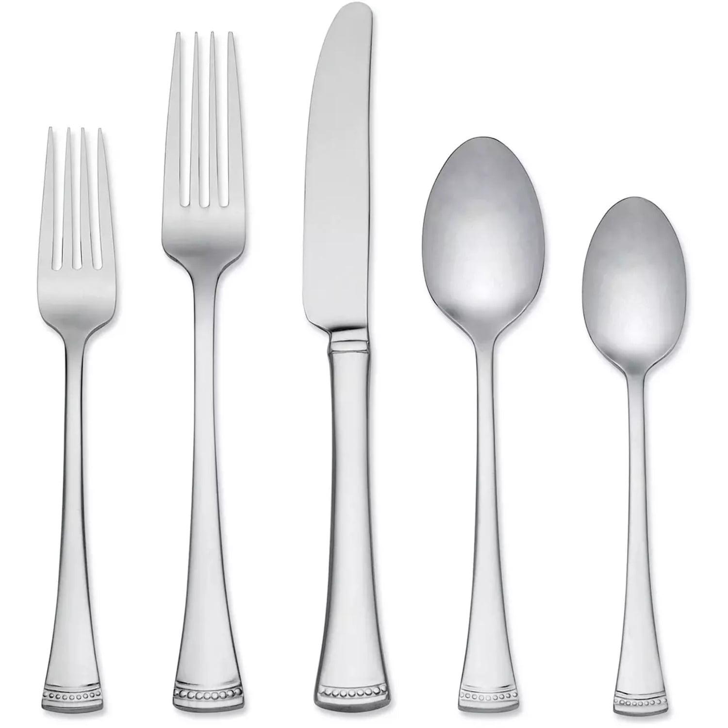 Portola Stainless Steel 65-Piece Flatware Set with Twisted Cord Trim