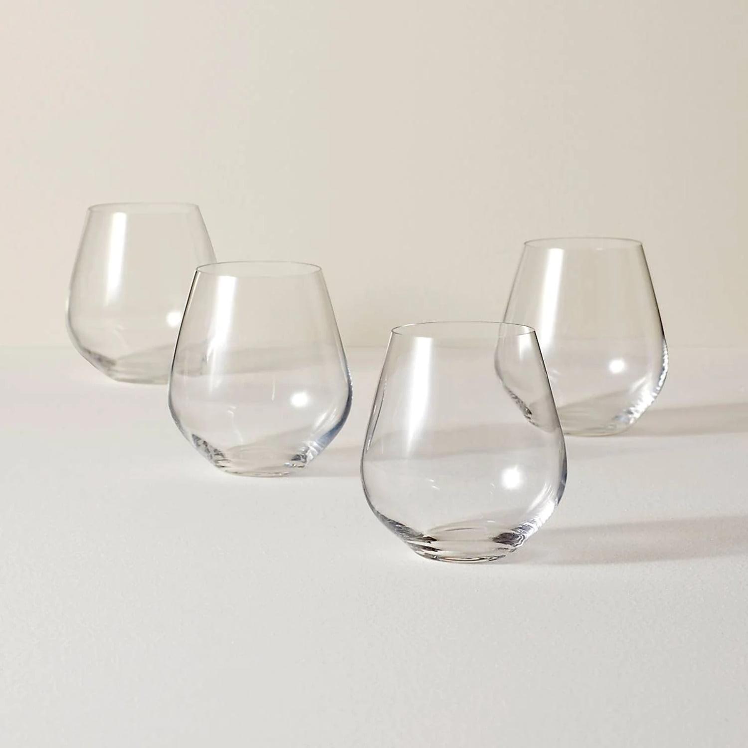 Slovakian Simply Red Fine Crystal Tumbler Set, 4 Count