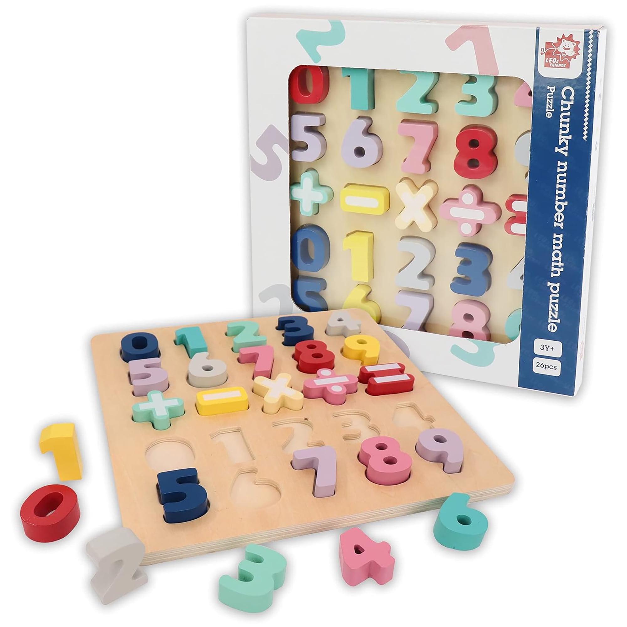 Leo & Friends Wooden Chunky Number Math Puzzle