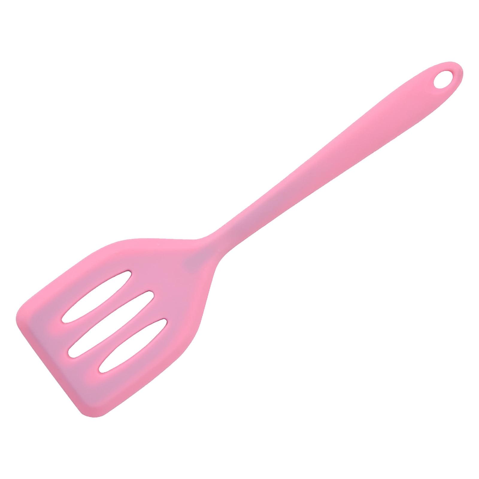 Pink Silicone Slotted Turner Spatula for Cooking