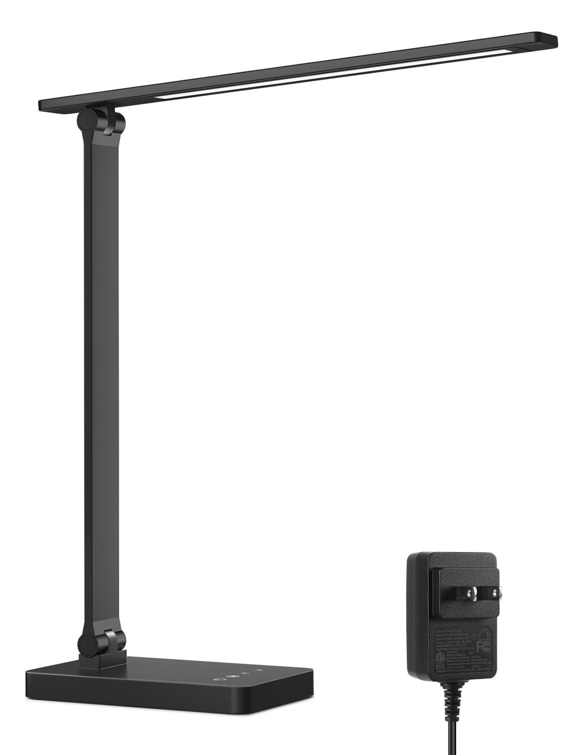 Black Matte Adjustable LED Desk Lamp with Touch Control