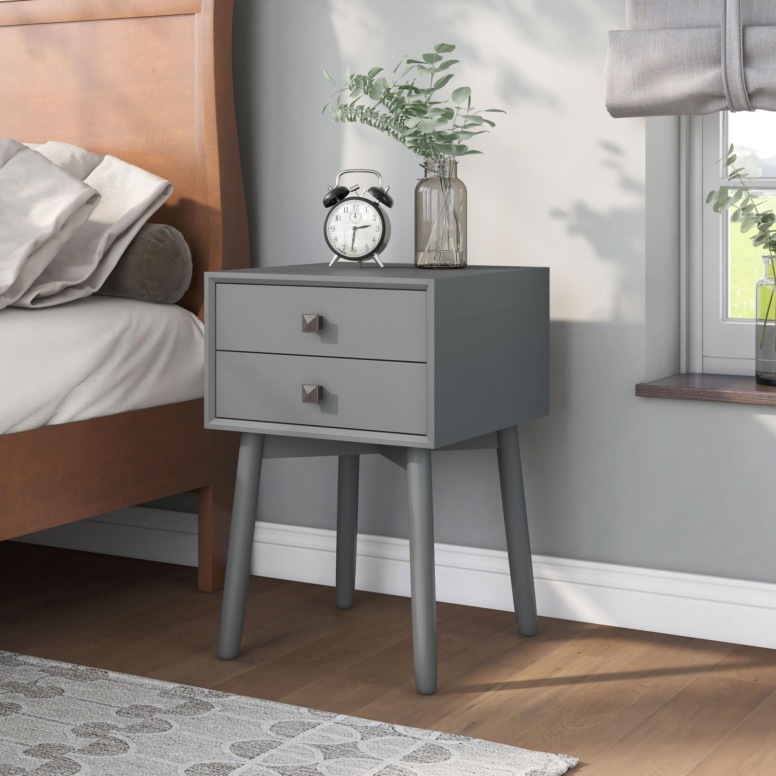 24/7 Shop At Home Norvy 2 Drawer Nightstand