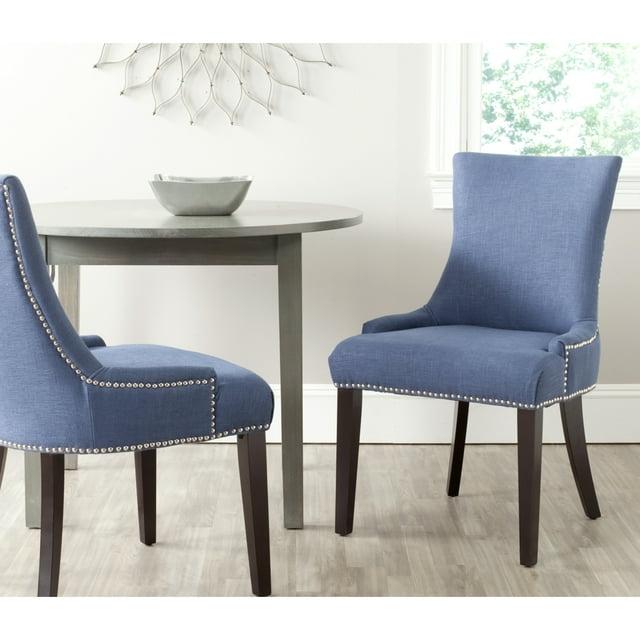 Lester 19" H Dining Chair With Nail Head Trim (Set of 2) - MCR4709 - Navy - Safavieh Couture
