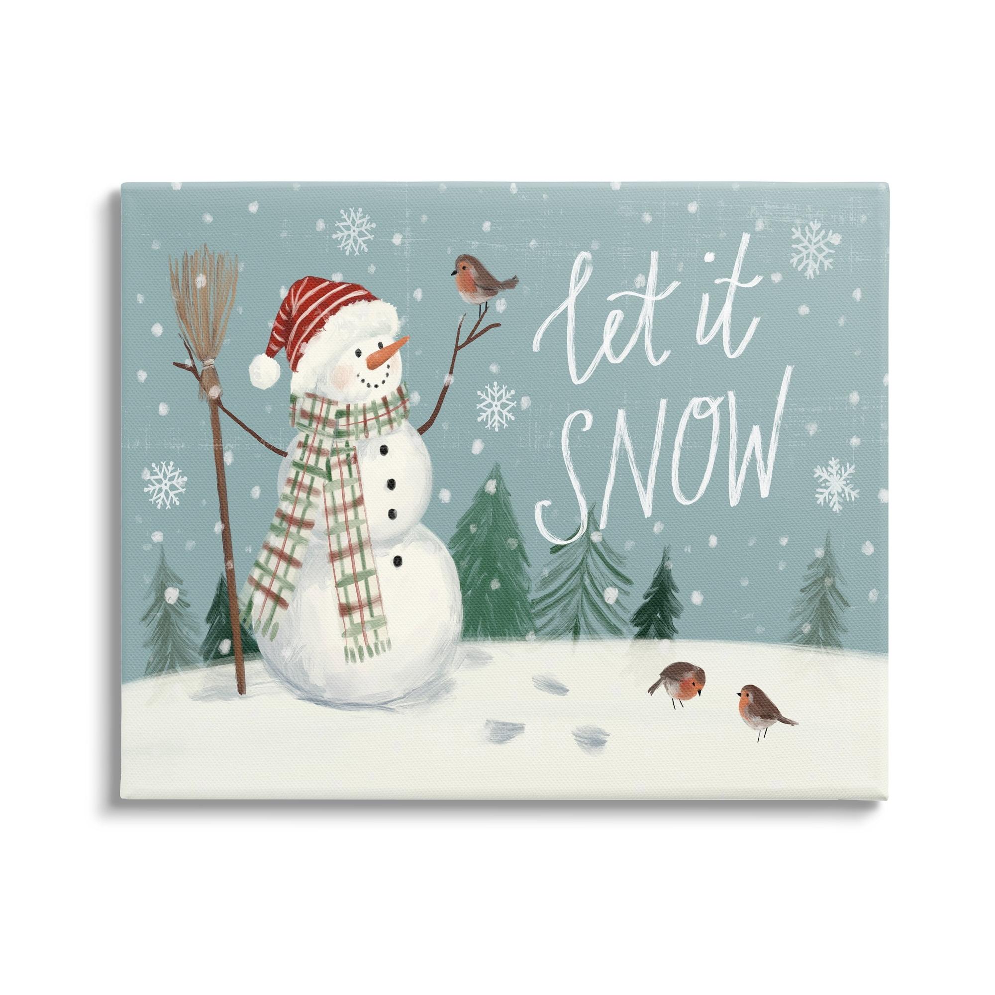 " Let It Snow Magical Snowman In Scenic Snowfield " by Victoria Barnes