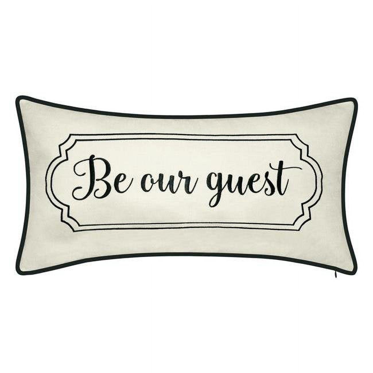 Levinsohn Textile EAH077OB6831A6 Edie & Home Celebrations Be Our Guest Embroidered Decorative Pillow