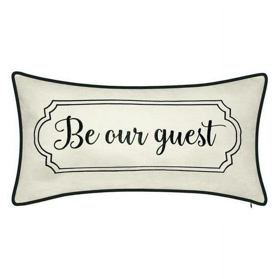 Levinsohn Textile EAH077OB6831A6 Edie & Home Celebrations Be Our Guest Embroidered Decorative Pillow