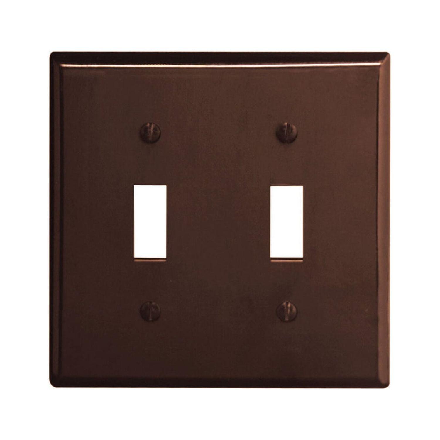 Leviton Brown 2-Gang Thermoset Toggle Wall Plate