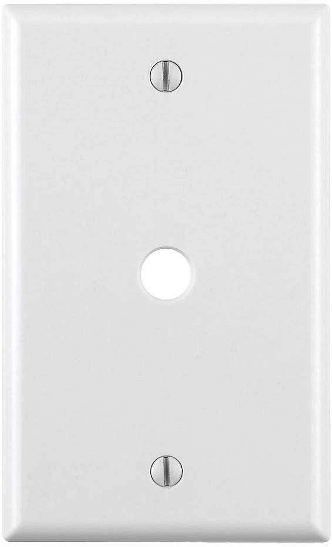 White Thermoset Single Gang Cable Wall Plate