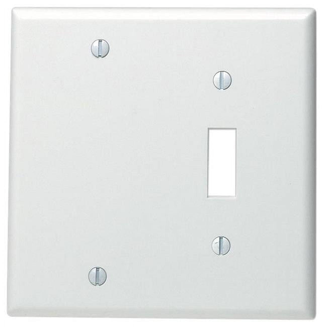 Leviton White 2-Gang Thermoset Blank and Toggle Wall Plate