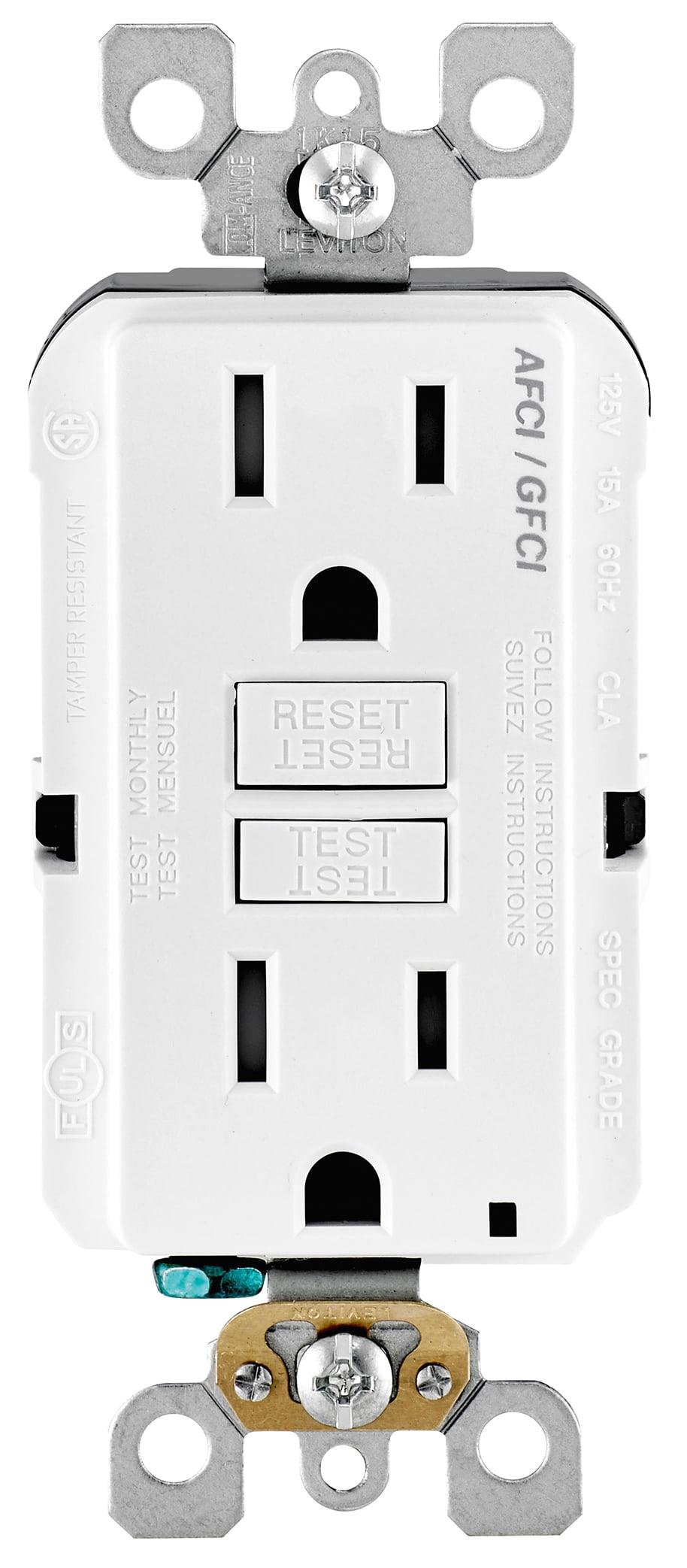 Leviton 112-AGTR1-00W 125V 15/20 AMP White SmartlockPro® Dual Function AFCI & GFCI Receptacle