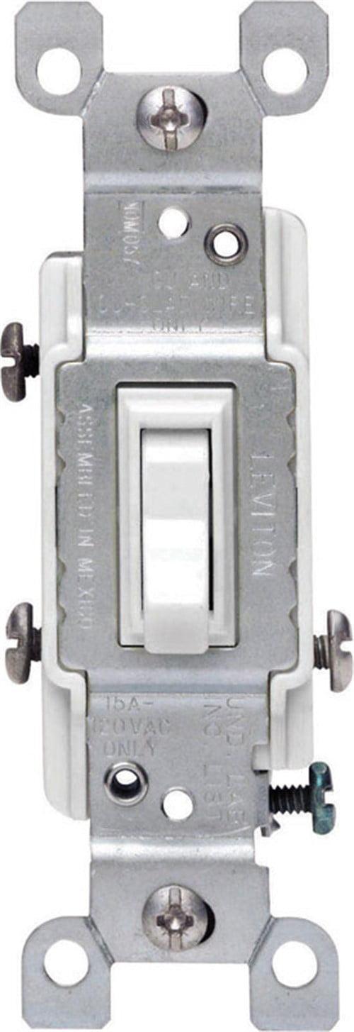 White Steel 3-Way Toggle AC Quiet Switch