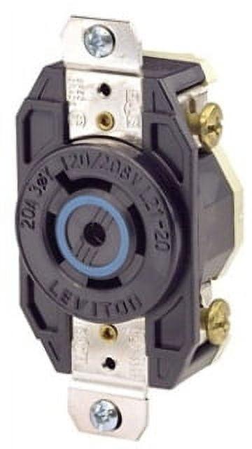 Leviton Black Nylon Industrial Flush Mount Locking Receptacle