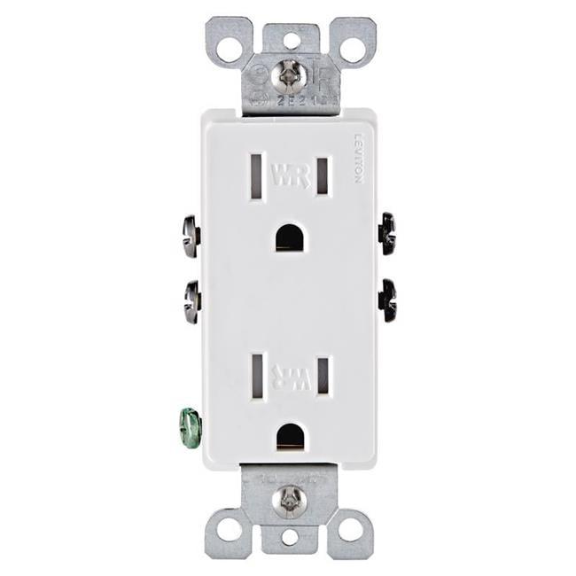 Leviton White 15A Weather and Tamper Resistant Duplex Outlet