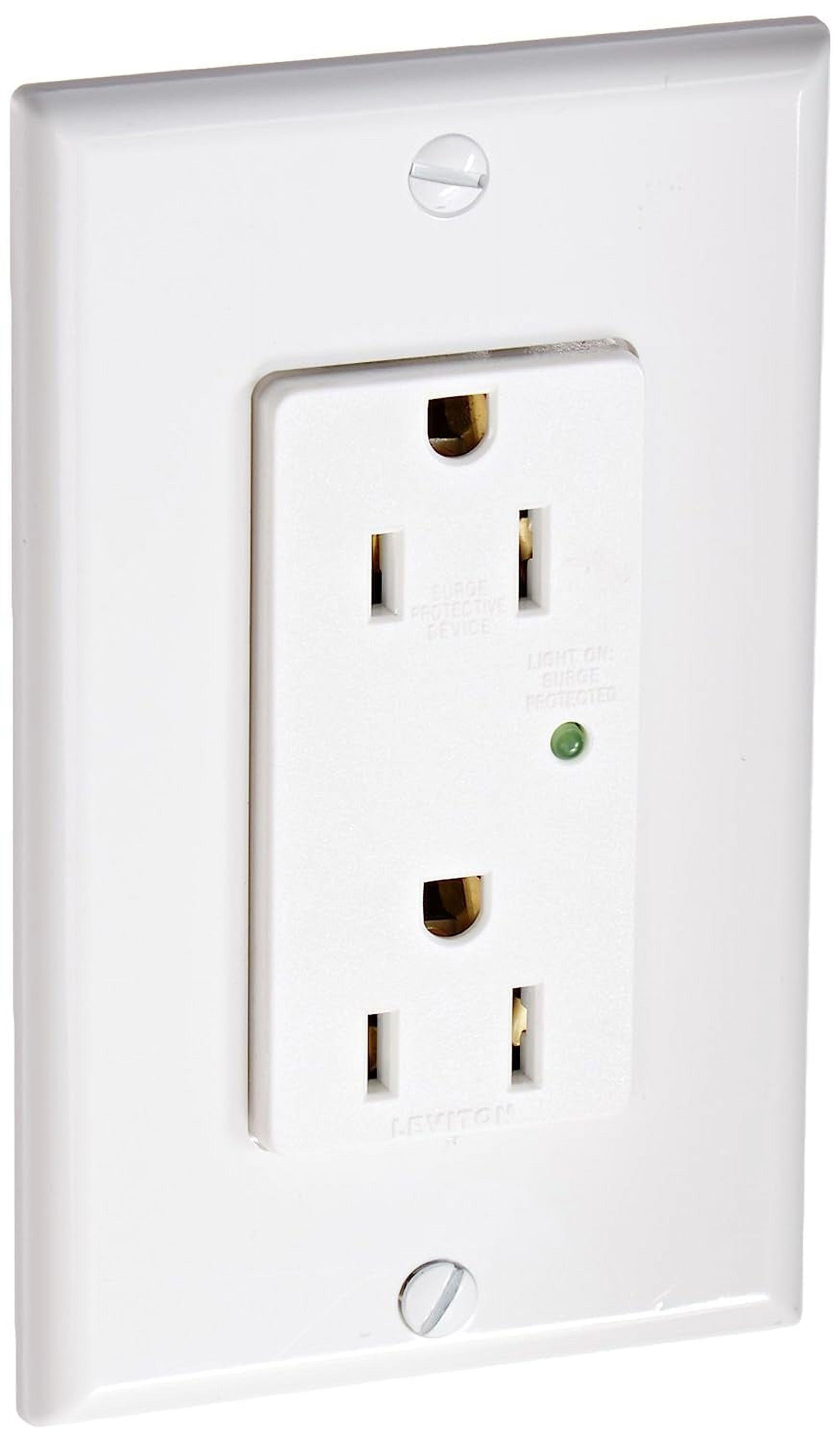 Leviton 5280-W Industrial Grade Straight Blade Duplex Receptacle 15 Amp 125 Volt RMS NEMA 5-15R White Decora Plus