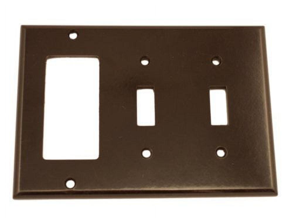 Brown 3-Gang 2-Toggle 1-Decora Thermoset Wall Plate