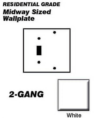 White Midway Size 2-Gang 1-Toggle 1-Blank Wallplate