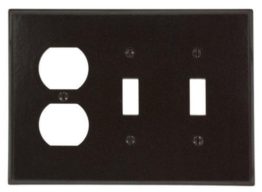 Brown Thermoset 3-Gang 2-Toggle 1-Duplex Wall Plate