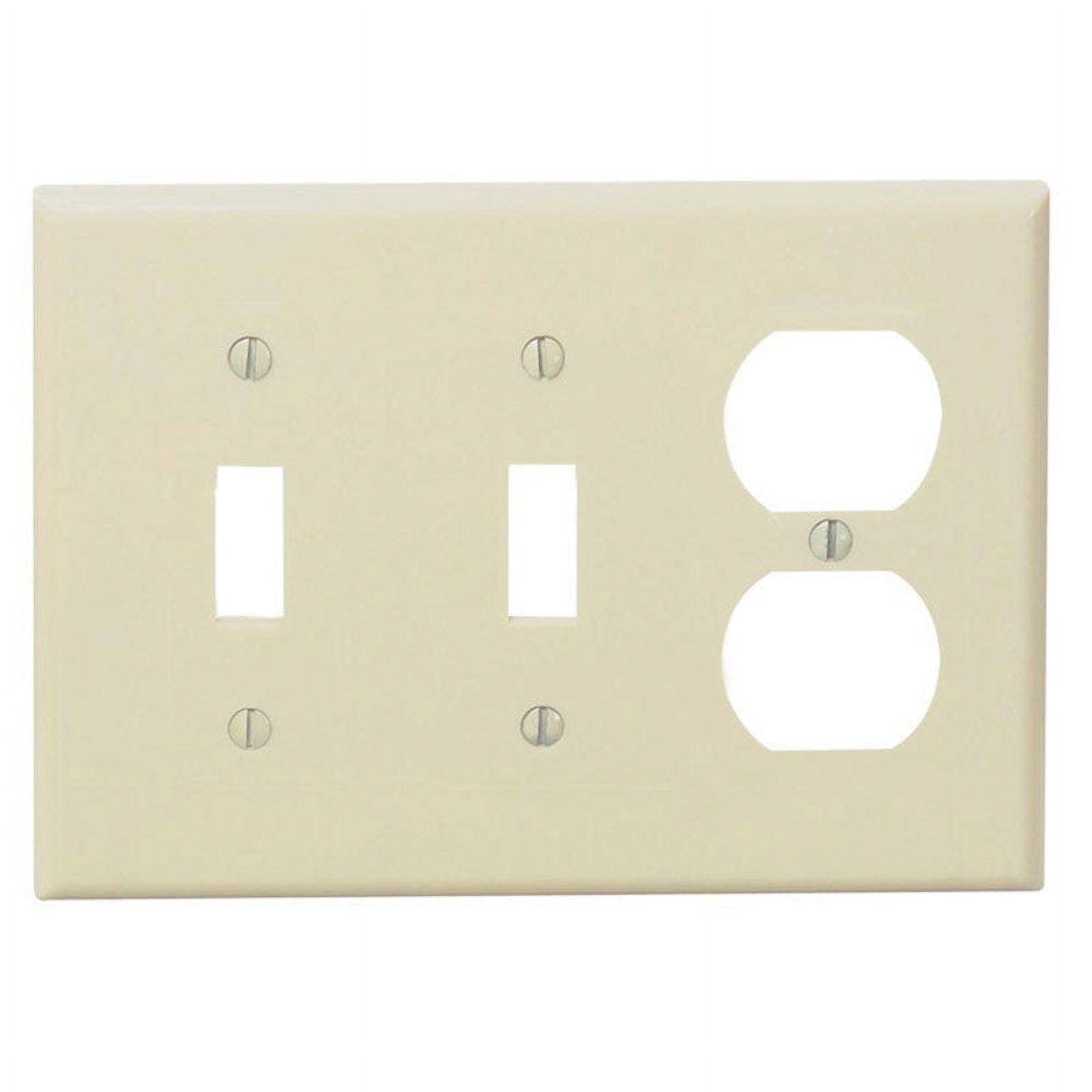 Ivory Thermoset Plastic 3-Gang Combination Wall Plate