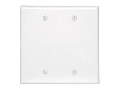 White Thermoset Plastic 2-Gang Blank Wallplate