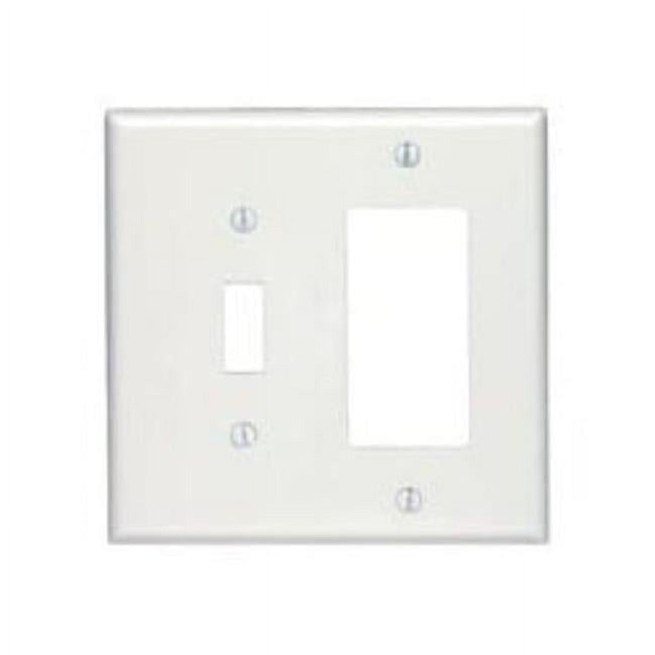 Leviton 80605-W White Midway Two Gang Combination Toggle Switch Decora Wall Plate