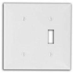 Ivory Thermoplastic Nylon 2-Gang Wallplate with Toggle Switch