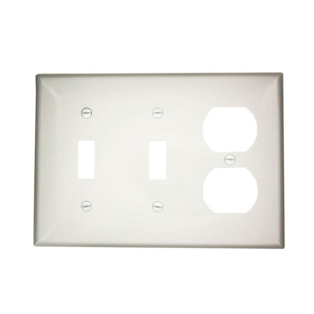 Leviton 80721-W WH WP 3G 2TGL 1DUP NYLON