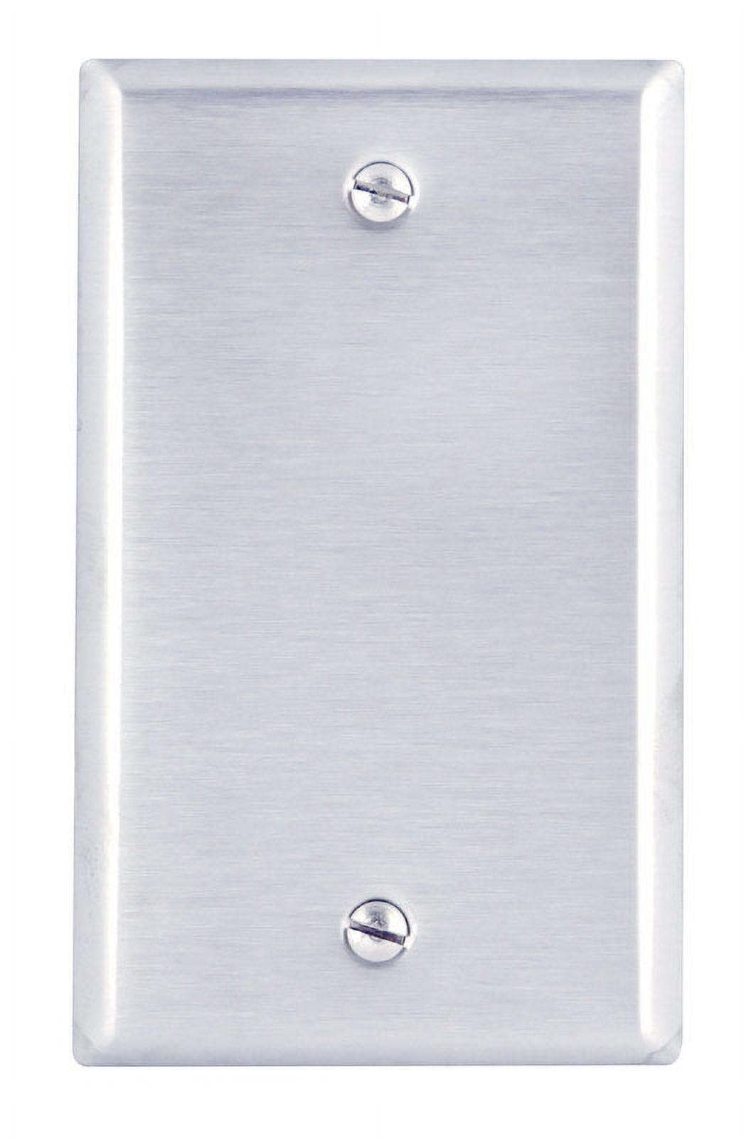 Leviton Silver Stainless Steel 1-Gang Blank Wall Plate