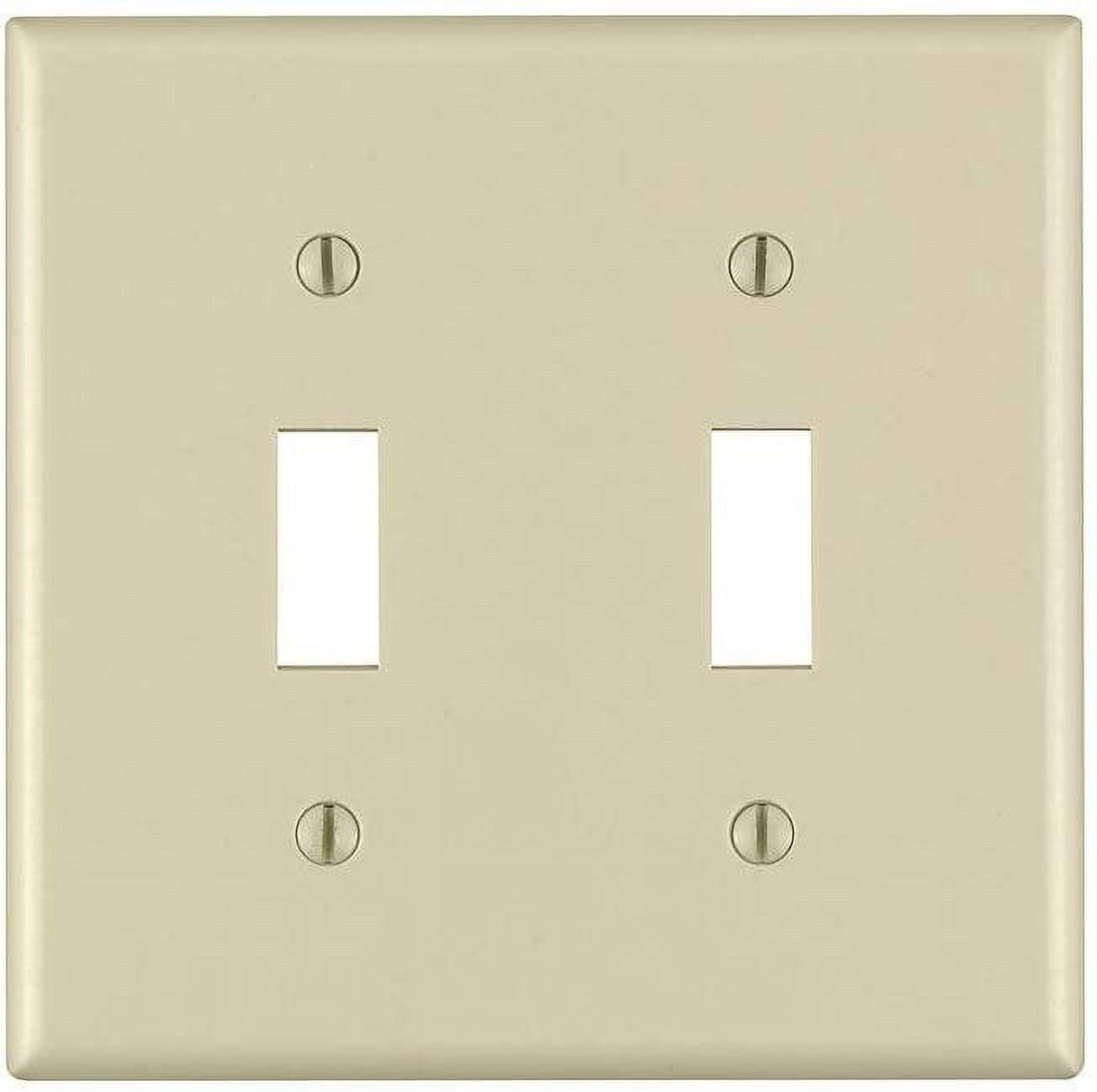 Ivory Standard Size 2-Gang Toggle Wall Plate