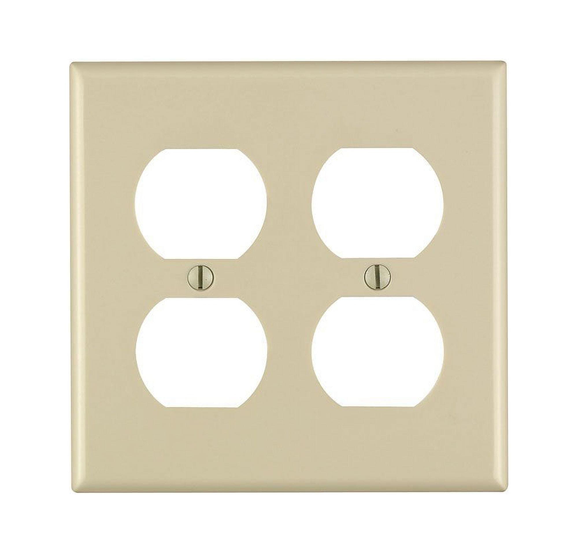 Ivory Thermoset Plastic 2-Gang Duplex Receptacle Wall Plate