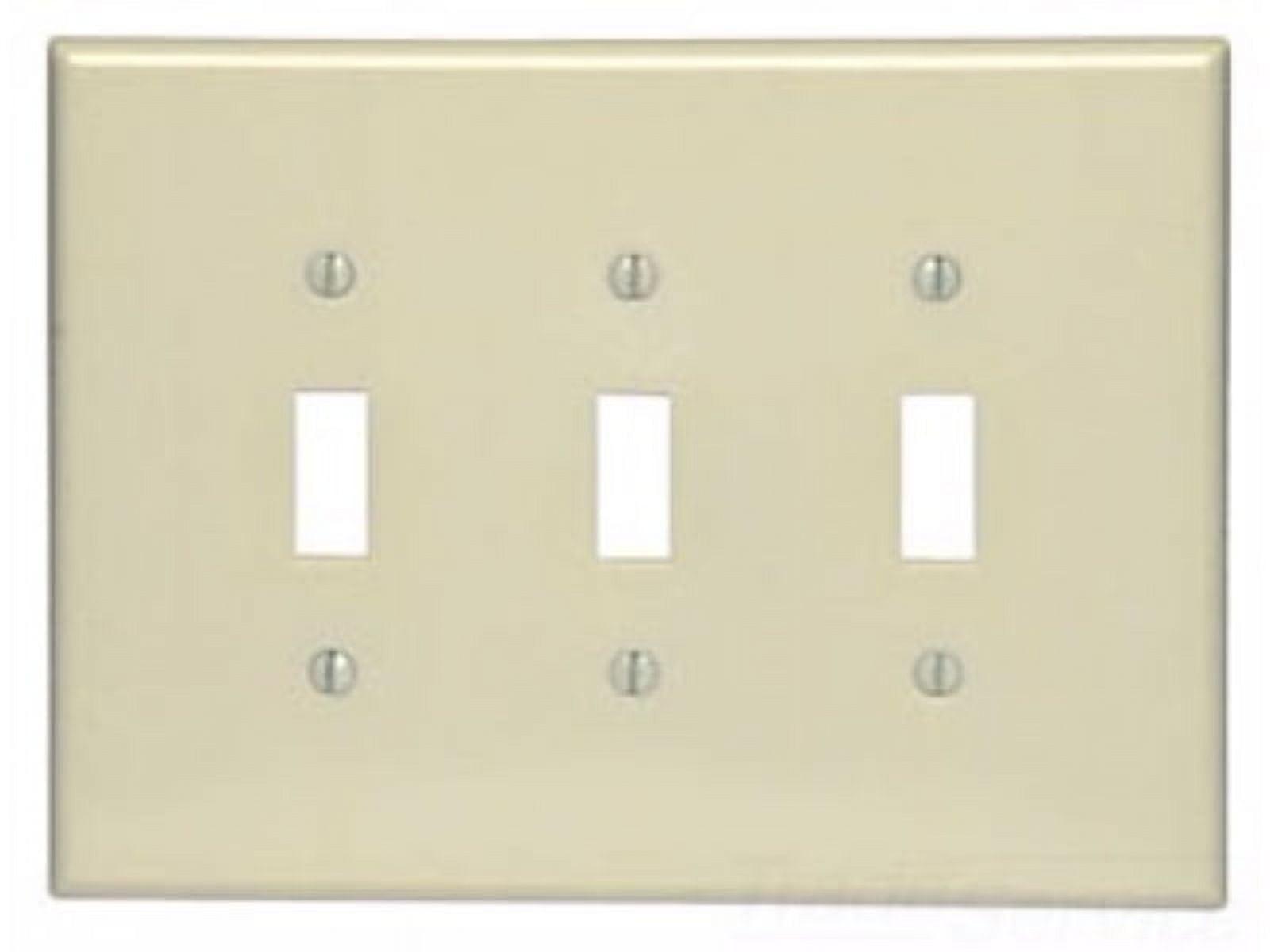 Ivory 3-Gang Oversized Thermoset Toggle Switch Wallplate