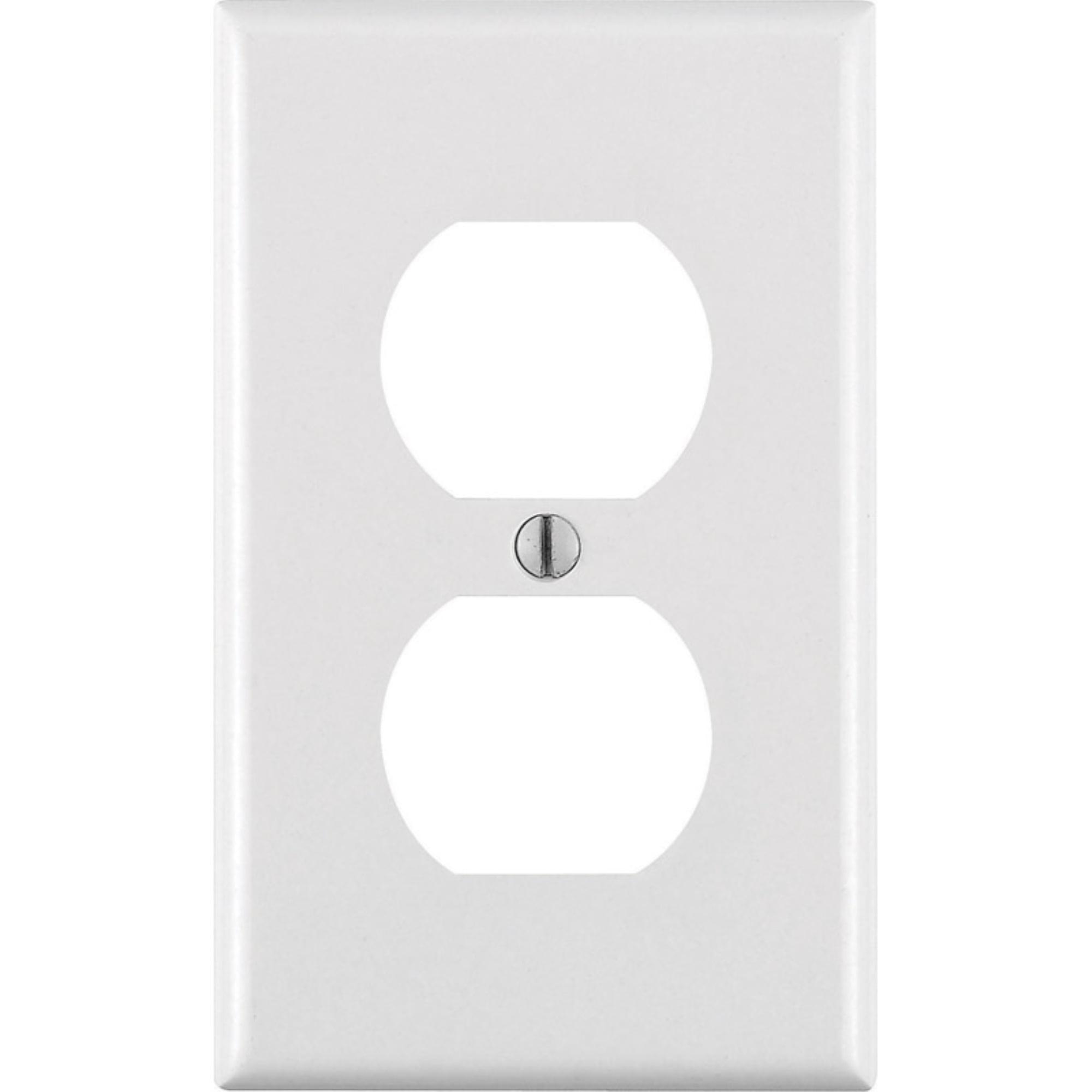 White Thermoset Midway Duplex Receptacle Wallplate